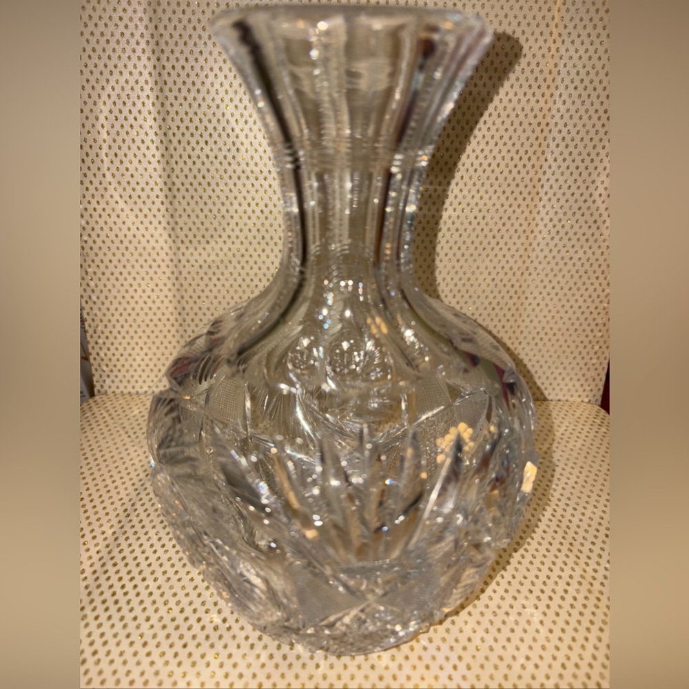 Vintage American Brilliant Cut Glass Carafe, Decanter or Vase 1890-1910